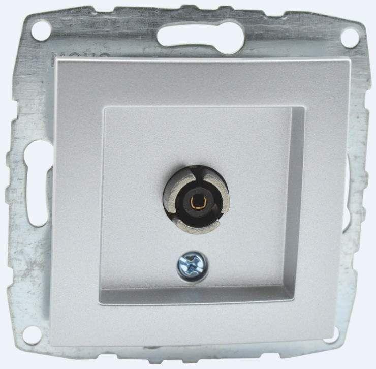 Розетка TV проходная механизм с экраном Mono Electric Despina/ Larissa серебро 500-002105-137