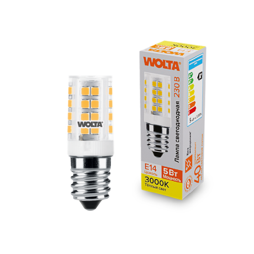 Светодиодная лампа WOLTA WSTD-JCD-5W3KE14-C 5Вт 3000K E14