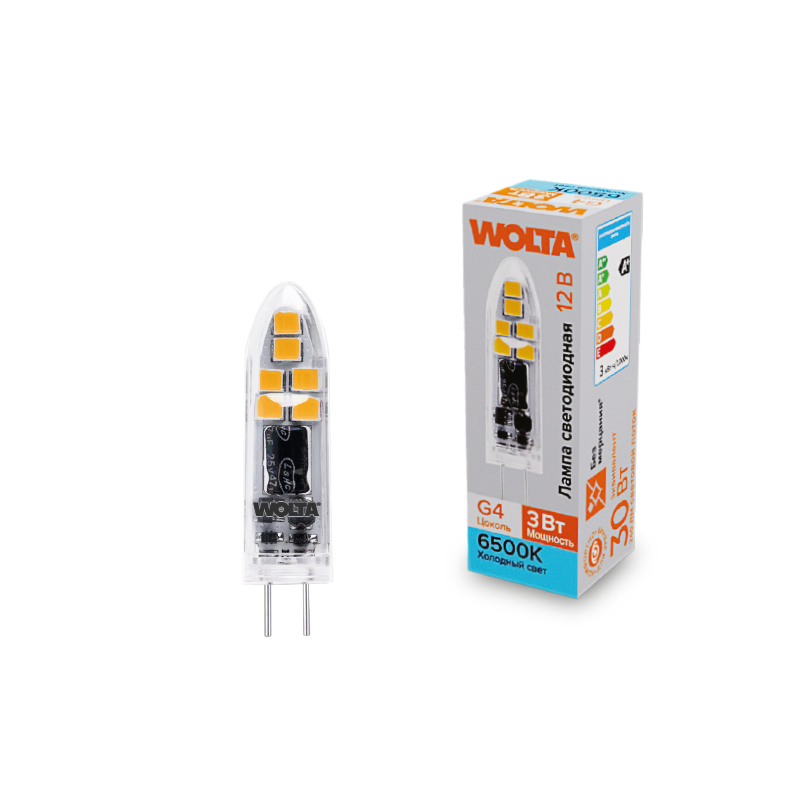 Светодиодная лампа WOLTA WSTD-JC-12V3W6KG4-P 3Вт 6500K G4
