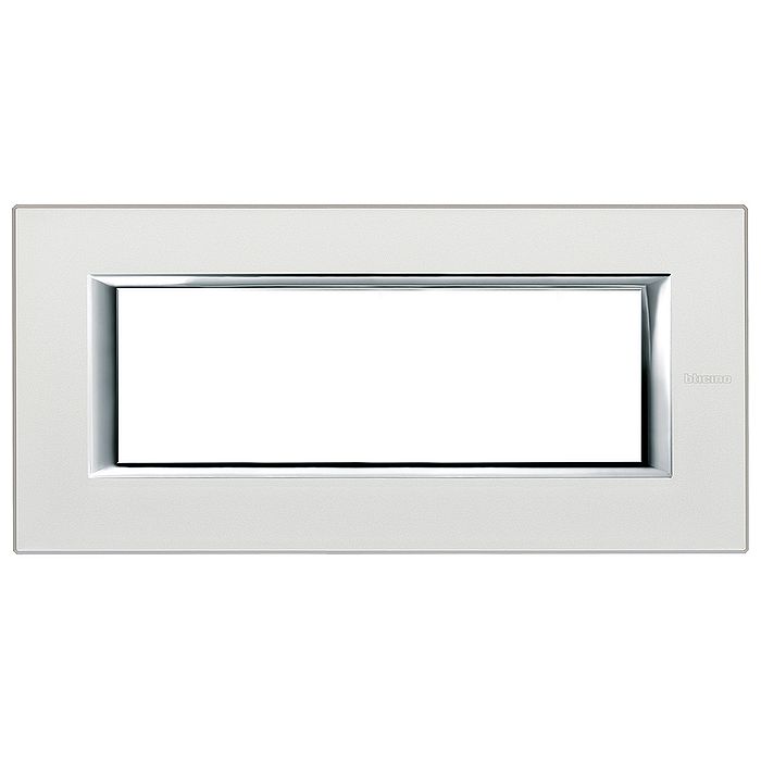Рамка 6 модулей BTicino AXOLUTE, горизонтальная, жемчужное серебро, HA4806SAN