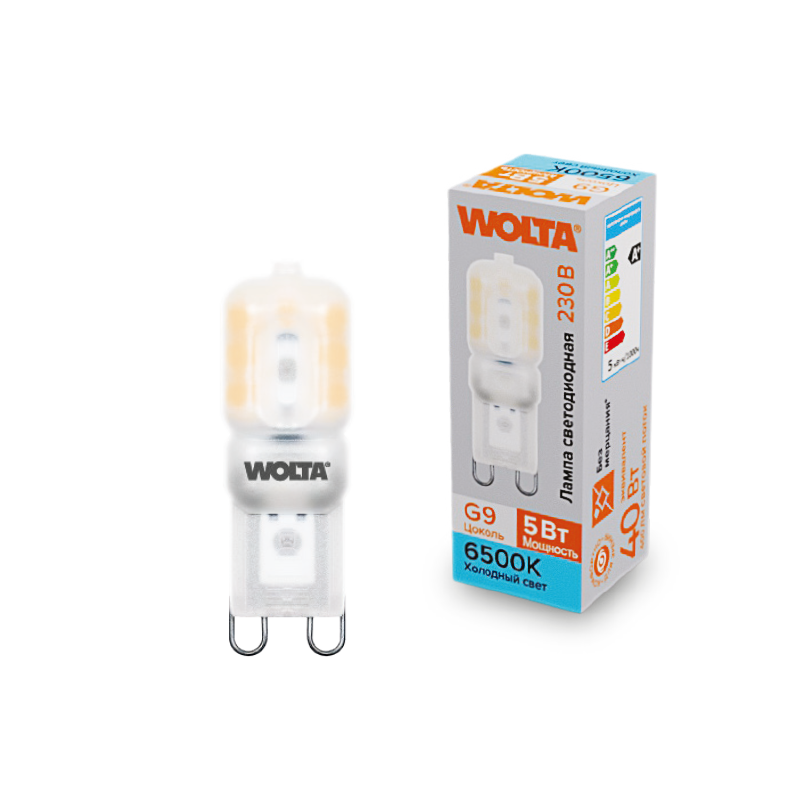 Светодиодная лампа WOLTA WSTD-JCD-5W6KG9-P 5Вт 6500K G9