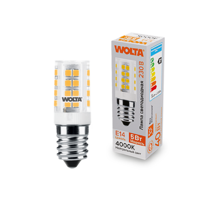 Светодиодная лампа WOLTA WSTD-JCD-5W4KE14-C 5Вт 4000K E14