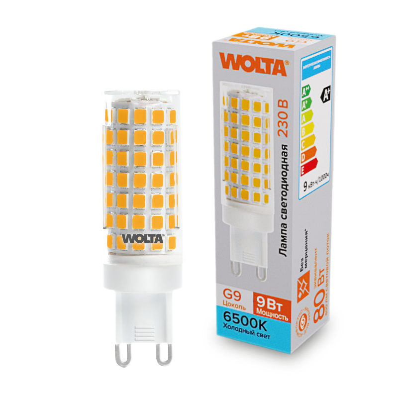 Светодиодная лампа WOLTA WSTD-JCD-9W6KG9-C 9Вт 6500K G9