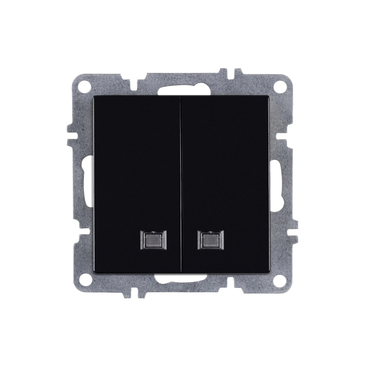 Выключатель двухклавишный механизм с подсветкой черн Arvia Electric Lavin/ Karen 50 07 2000 203