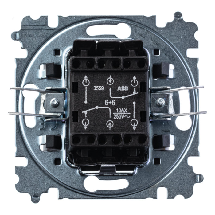 Выключатель двухклавишный ABB LEVIT, кофе макиато // белый, 2CHH595245A6018