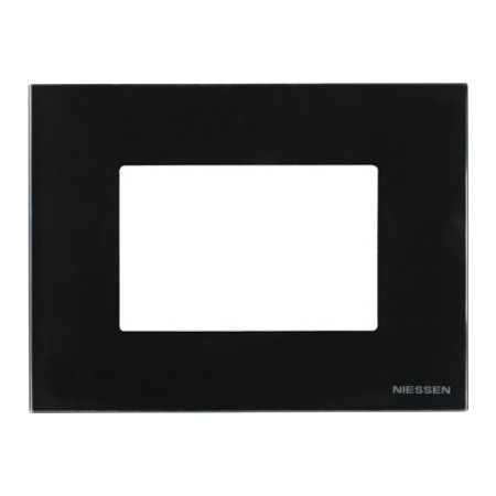 Рамка 3 модуля ABB ZENIT, черное стекло, 2CLA247300N3101