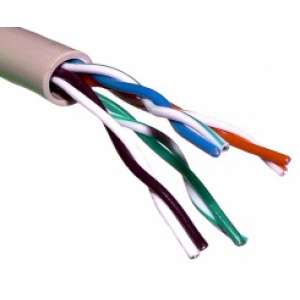 Кабель витая пара U/UTP кат.5E 4х2х24AWG solid CU PVC сер. (м) Rexant 01-0043