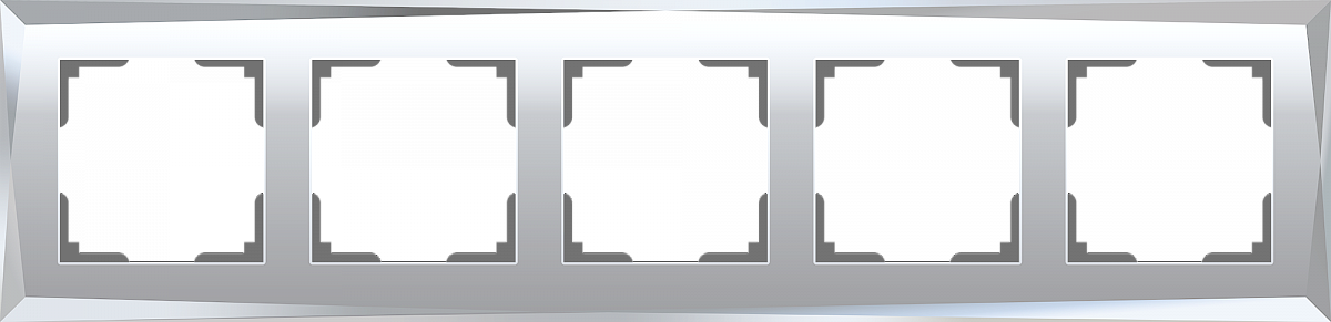 Рамка из стекла на 5 постов Diamant зеркальный W0051220